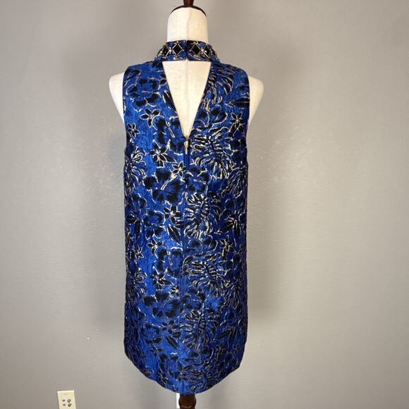 Lilly Pulitzer Brandi Cobalt Blue Metallic Shift Dress Size 8 Embroidered Beaded - Picture 5 of 9